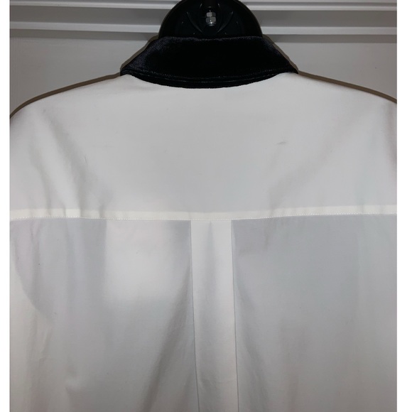 Theory Detachable Velvet Collar Fancy Button Down White Shirt –– NWT - Picture 12 of 17